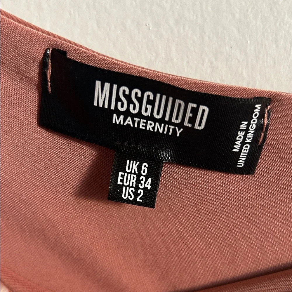 Missguided Maternity One-Shoulder Ruched Special Occasion Semi-Formal Midi Dress - Picture 8 of 11